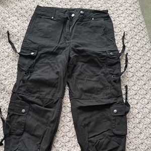 Forever 21 Black Cargo Jeans